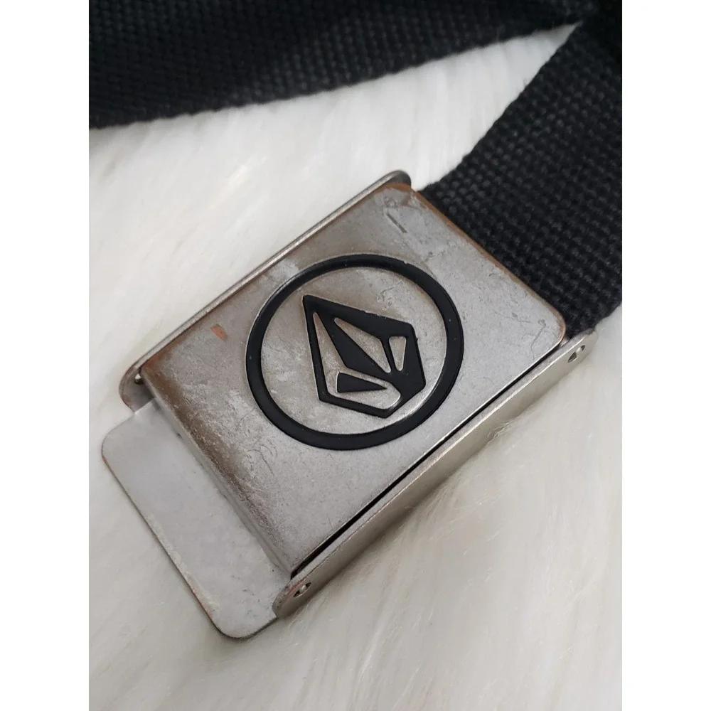 Volcom Canvas Belt With Hook Clasp Buckle SKATER Y2K METAL BUCKLE MENS Y2K